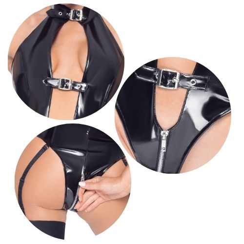 Black Level Buckled Vinyl Body Black from Nice 'n' Naughty