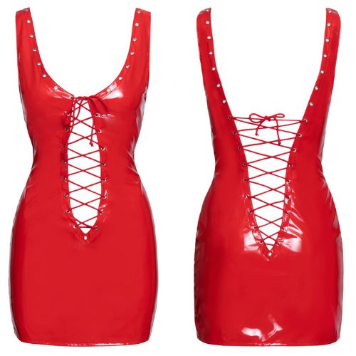 Black Level Laced Vinyl Dress Red from Nice 'n' Naughty