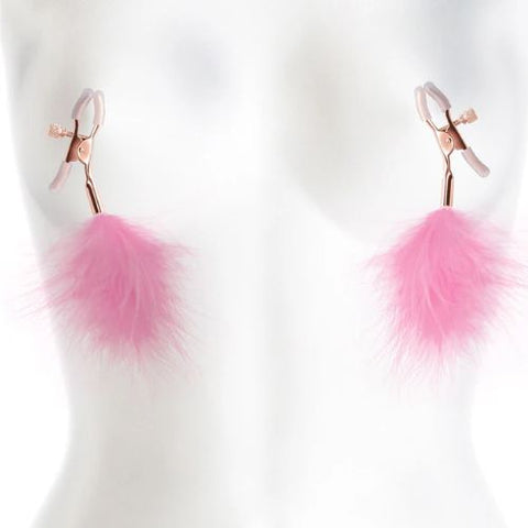 Bound Adjustable Feather Nipple Clamps Pink from Nice 'n' Naughty