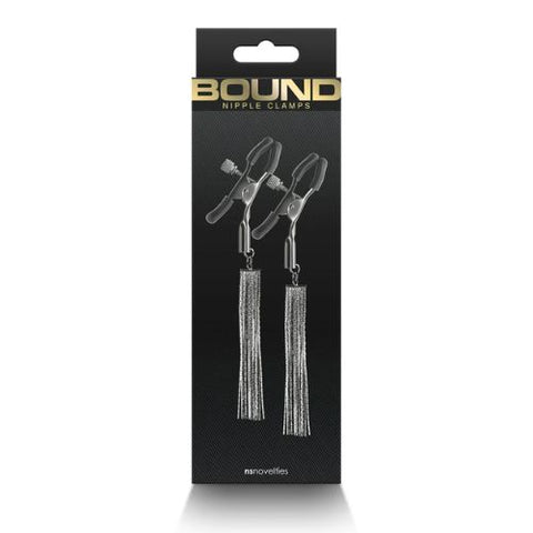 Bound Adjustable Tassle Nipple Clamps Black from Nice 'n' Naughty