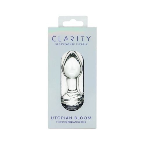 Clarity Utopian Bloom Glass Butt Plug from Nice 'n' Naughty