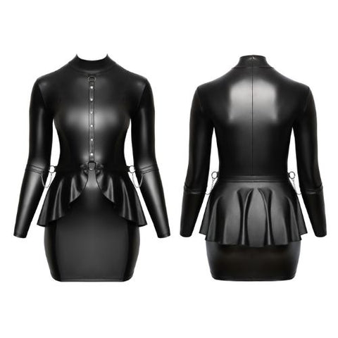 Cottelli Collection Bondage Peplum Dress Black from Nice 'n' Naughty
