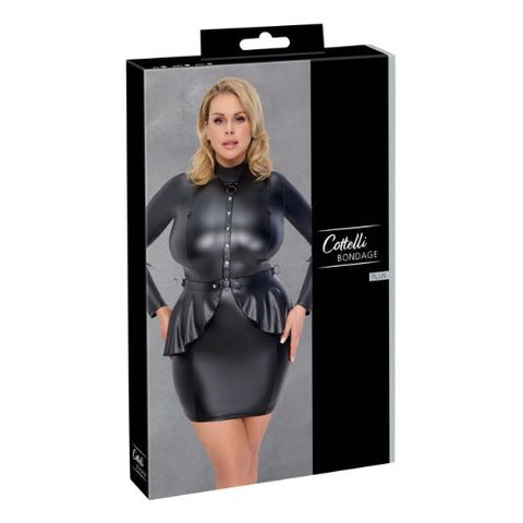 Cottelli Collection Bondage Peplum Dress Black from Nice 'n' Naughty