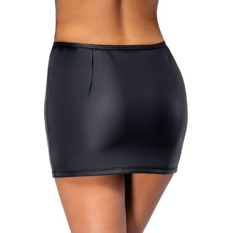 Cottelli Matte Mini Skirt w Rhinestone Zip Black from Nice 'n' Naughty