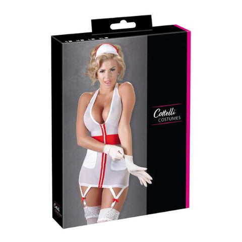 Cottelli Powernet Nurse Outfit White with Red Cross Detail from Nice 'n' Naughty