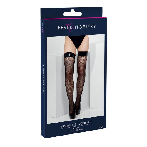 Fever Fishnet Stockings w Wet Look Top from Nice 'n' Naughty