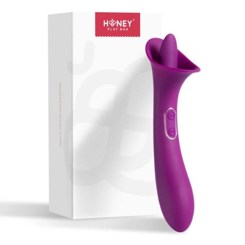 Honey Play Box Adele Clit Licking Tongue Vibrator with G Spot Stimulator Purple Silicone from Nice 'n' Naughty