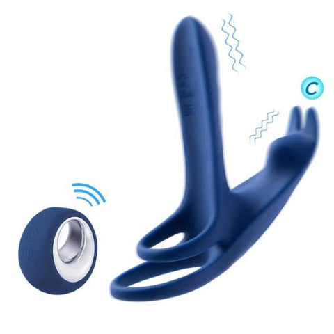 Honey Play Box Blue Fox Vibrating Girth Enhancer Penis Sleeves Silicone from Nice 'n' Naughty