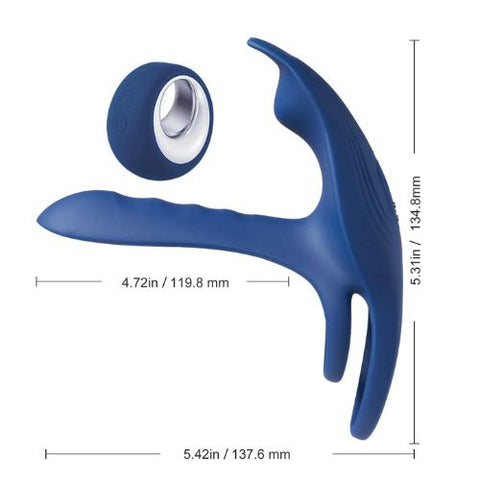 Honey Play Box Blue Fox Vibrating Girth Enhancer Penis Sleeves Silicone from Nice 'n' Naughty