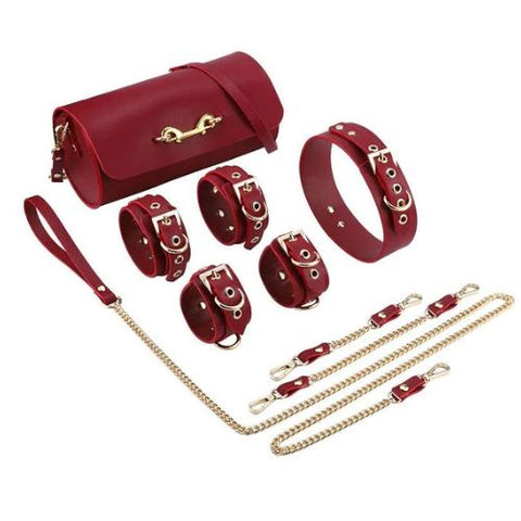 Honey Play Box Kinky Play Box Federico Luxurious Leather Restraint Kit Red from Nice 'n' Naughty