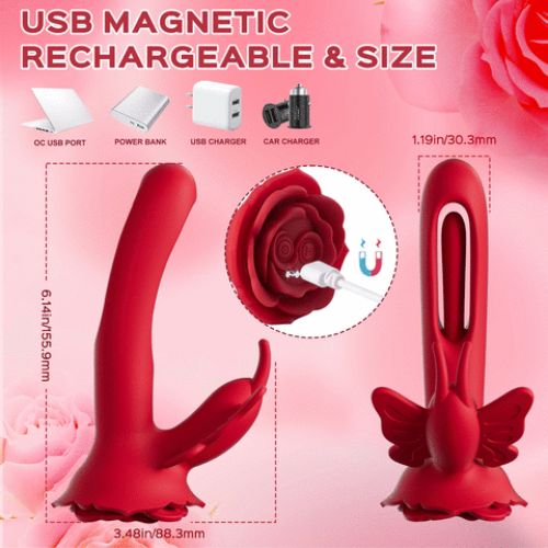 Honey Play Box Layla Rosy Butterfly Clit & Flapping G-Spot Vibrator from Nice 'n' Naughty