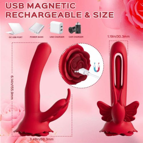 Honey Play Box Layla Rosy Butterfly Clit & Flapping G-Spot Vibrator from Nice 'n' Naughty