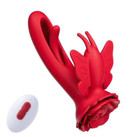 Honey Play Box Layla Rosy Butterfly Clit & Flapping G-Spot Vibrator from Nice 'n' Naughty
