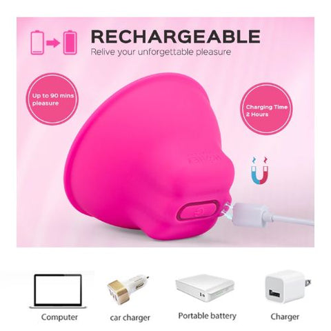 Honey Play Box Nina - Vibrating Nipple Suckers Pink Silicone from Nice 'n' Naughty