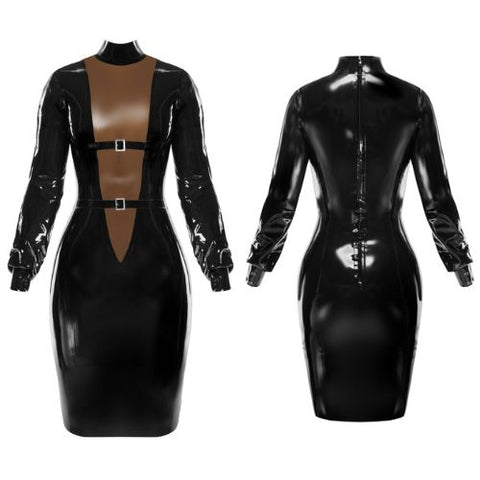 Late X Latex Dress Black from Nice 'n' Naughty