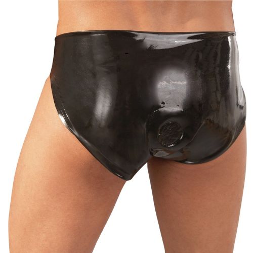Late X Latex Briefs With Sheath Black from Nice 'n' Naughty