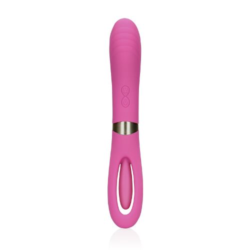 Loveline Double-Sided Flapping Vibrator Pink Silicone from Nice 'n' Naughty