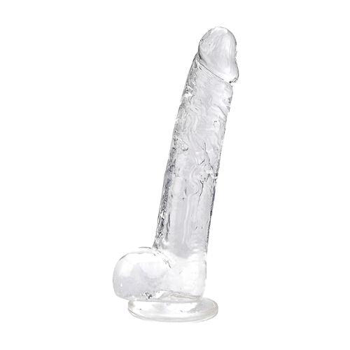 Loving Joy Crystal Dildo with Balls Clear from Nice 'n' Naughty