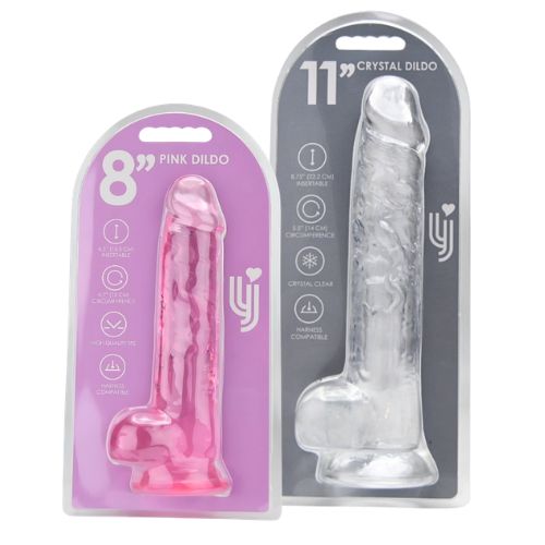 Loving Joy Crystal Dildo with Balls Clear from Nice 'n' Naughty
