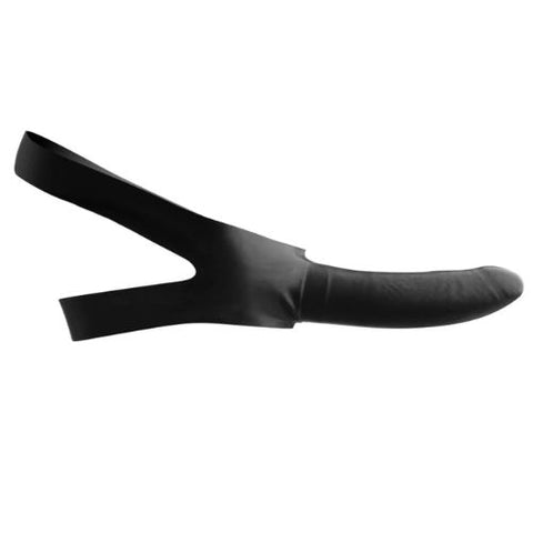 Master Series Face Fuck Strap-On Gag Black Latex from Nice 'n' Naughty