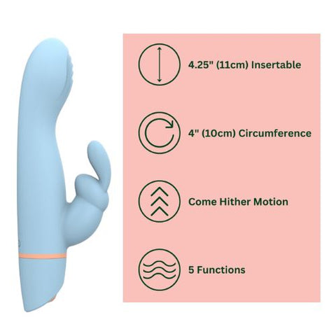 Mina Hail Come Hither Rabbit Vibrator Pale Blue from Nice 'n' Naughty