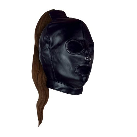 Ouch! Mask with Brown Ponytail - Black from Nice 'n' Naughty