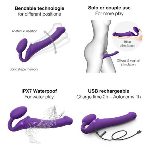 Strap On Me - Vibrating Bendable Strap-On - M - Purple from Nice 'n' Naughty