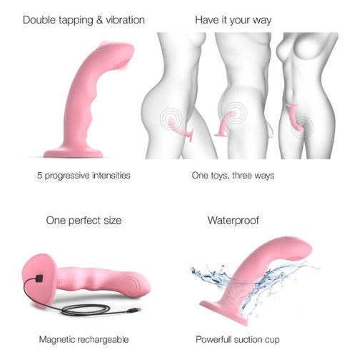 Strap On Me Tapping Dildo Pink from Nice 'n' Naughty