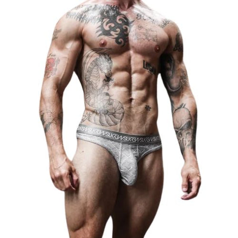 Sukrew Industrial Classic Thong Checker Grey from Nice 'n' Naughty