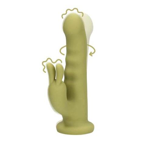 Ultra Soft Silicone Rotating Rabbit Vibrator Spring Sage from Nice 'n' Naughty