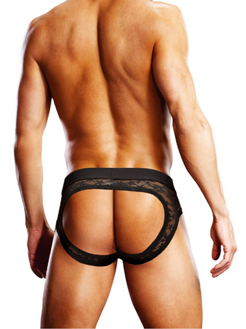 Prowler Lace Open Back Brief Black from Nice 'n' Naughty